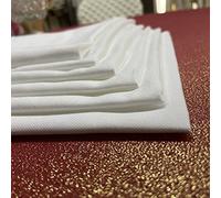 T&S SET 10 TOVAGLIOLI STOFFA RIUTILIZZABILI DI COLORE BIANCO-TOVAGLIOLI PURO COTONE MISURA 50x50 cm - MADE ITALY