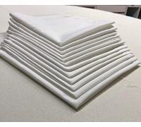 T&S SET 12 TOVAGLIOLI STOFFA RIUTILIZZABILI DI COLORE BIANCO-TOVAGLIOLI COTONE/POLIESTRE TRAMA LINO DI ALTA QUALITA' MISURA 50x50 cm - IN OFFERTA - MADE ITALY -