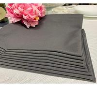 T&S -Set di 12 tovaglioli Stoffa in Puro Cotone di Colore Grigio - IN OFFERTA - MADE ITALY - Tovaglioli riutilizzabili mis.45x45 cm -