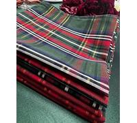 T&S SET DI 6 TOVAGLIOLI STOFFA TARTAN STILE SCOZZESE COL.VERDE COTONE E LUREX MIS.43X43 OS