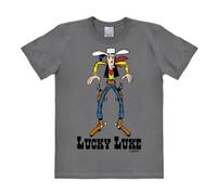 T-shirt 100% cotone Logoshirt® Easy Fit Lucky Luke Cowboy (grigio) - L