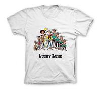 T-shirt 100% cotone Lucky Luke, i personaggi (bianco) - S