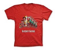 T-shirt 100% cotone Lucky Luke, i personaggi (rosso) - M