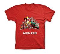 T-shirt 100% cotone Lucky Luke, i personaggi (rosso) - S