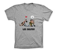 T-shirt 100% cotone Lucky Luke, Joe Dalton e Rantanplan (grigio) - L