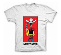 T-shirt 100% cotone Lucky Luke, pronta per il tiro (bianco) - S