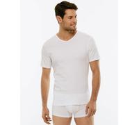 T-shirt 100% Pure Cotton bianco in cotone con scollo a V Bianco 3/S