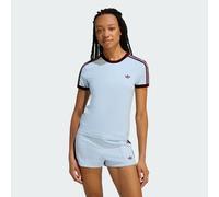 Adidas Originals 3 Stripes Slim Short Sleeve T-shirt Blu L Donna