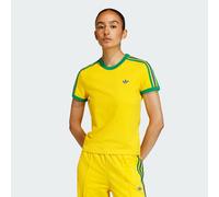 adidas Originals - T-shirt slim color giallo eqt/verde college con 3 strisce M