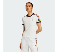 T-shirt a 3 strisce con vestibilità aderente Cloud White / Black / Team Power Red 2 / Collegiate Gold XL