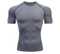 T-shirt a compressione da uomo 2026 con collo a lupetto per uomo a maniche corte estive allentate top atletiche casual magliette da palestra vestibilità ampia per uscire succinti alla moda 2026