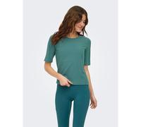 T-shirt a coste Seren Blu S Tinta unita