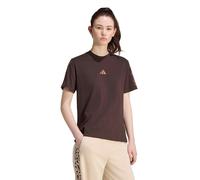 T-shirt a manica corta, bande stampate leopardate Marrone XL Tinta unita