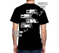 T-shirt a manica corta con vestibilità morbida e personalizzabile per uomo - aggiungi il tuo testo e foto (adatto per animali domestici/famiglia/amici/feste/squadra/ragazzo/ragazza/lavoro/coppie/regal
