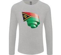 T-Shirt A Manica Lunga Con Bandiera Curva Del Vanuatu
