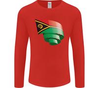 T-Shirt A Manica Lunga Con Bandiera Curva Del Vanuatu