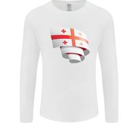 T-Shirt A Manica Lunga Con Bandiera Curva Della Georgia