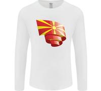 T-Shirt A Manica Lunga Con Bandiera Della Macedonia Per Il Giorno Macedone