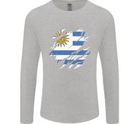 T-Shirt A Manica Lunga Con Bandiera Dell'Uruguay Giorno Uruguaiano