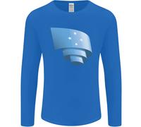 T-Shirt A Manica Lunga Con Bandiera Di Micronesia Curva