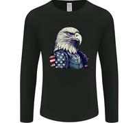 T-Shirt A Manica Lunga Con Bandiera USA American Eagle Del 4 Luglio