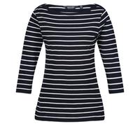 Regatta Maglietta Leggera da Donna Bayletta in Misto Cotone, Blu Navy/Bianco, 40