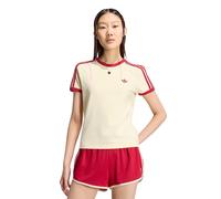 ADIDAS ORIGINALS Maglietta '3 STRIPES SLIM' avorio / rosso sangue Donna - Abbigliamento - Taglie comode - Maglie e top - Maglie e T-shirt ADIDAS ORIGINALS XS