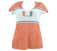 T-Shirt A Maniche Corte Arancione Delle Donne Miami Hurricanes