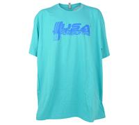 T-Shirt A Maniche Corte Blu Chiaro Per Palestra Powerlifting USA