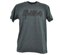 T-Shirt A Maniche Corte Charcoal Per Palestra Powerlifting USA