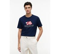 T-shirt a maniche corte con bandiera AMERICANA Blu S Tinta unita
