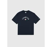 T-shirt a maniche corte con logo a semi cerchio Blu L Tinta unita