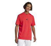 Adidas Maglia Essentials Uomo – Logo piccolo, Single Jersey – Rosso/Nero L