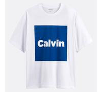 T-shirt a maniche corte con logo riquadro grafico Bianco L Message