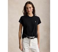 T-shirt a maniche corte con scollo rotondo Nero S Tinta unita