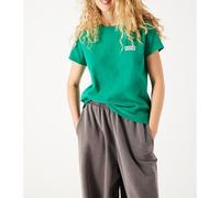 T-shirt a maniche corte con scollo rotondo, YKOBOW Verde S Tinta unita