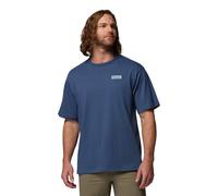 T-shirt a maniche corte con stampa dietro Blu S Tinta unita