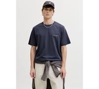 T-shirt a maniche corte, con stampa sul petto e sulla schiena Blu XL Message