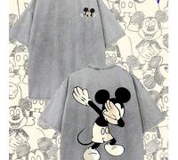 T-shirt a maniche corte con stampa ufficiale Disney Mickey; realizzata in puro cotone - morbida e traspirante. L,M,S,XL,XXLFumettoCotone