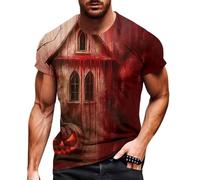 T-shirt a maniche corte da uomo con stampa scheletro sanguinante per travestimento Halloween da uomo Bloody Costume Halloween Horror Tshirt a sangue alto che fa paura maglietta zucca T Shirt Blood