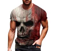 T-shirt a maniche corte da uomo con stampa scheletro sanguinante per travestimento Halloween da uomo Bloody Costume Halloween Horror Tshirt a sangue alto che fa paura maglietta zucca T Shirt Blood