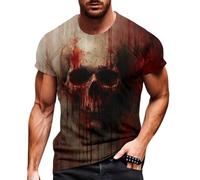 T-shirt a maniche corte da uomo con stampa scheletro sanguinante per travestimento Halloween da uomo Bloody Costume Halloween Horror Tshirt a sangue alto che fa paura maglietta zucca T Shirt Blood