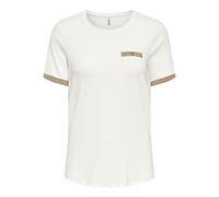 T-shirt a maniche corte, dettaglio sul petto Bianco S Tinta unita