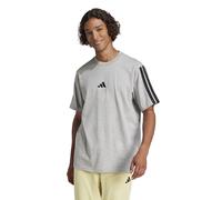 Adidas Homme Essentials Three Stripes Single Jersey Tee, Medium Grey Heather/Black, M