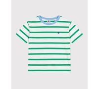 T-shirt a maniche corte in cotone a righe bambino Petit Bateau - bianco - Taglia 4 anni 4A bianco/verde