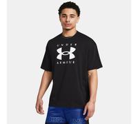 T-shirt a maniche corte Under Armour Heavyweight Branded Oversized da uomo Nero / Bianco S