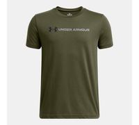 T-shirt a maniche corte Under Armour Logo Wordmark da ragazzo Marine OD Verde / Nero / Acciaio YMD (137 - 149 cm)