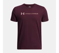 T-shirt a maniche corte Under Armour Logo Wordmark da ragazzo Marrone scuro / Maroon Mist YSM (127 - 137 cm)