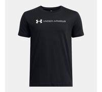 T-shirt a maniche corte Under Armour Logo Wordmark da ragazzo Nero / Bianco / Titan Grigio YLG (149 - 160 cm)