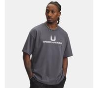 T-shirt a maniche corte Under Armour U Logo Heavyweight da uomo Castlerock / Bianco XL